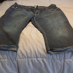 Relaxed Fit Men's Dark Blue Denim Shorts